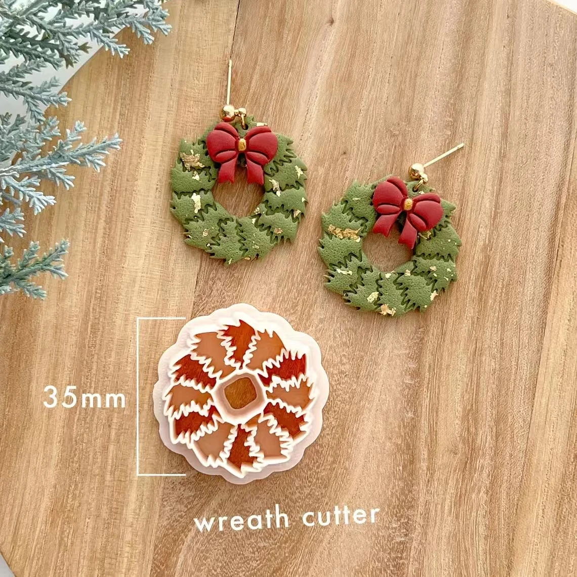 Christmas Polymer Clay Cutters | Winter Clay Cutters | Clay Cutter Set | Clay Cutters for Earring Making | Wreath | Candy Cane |