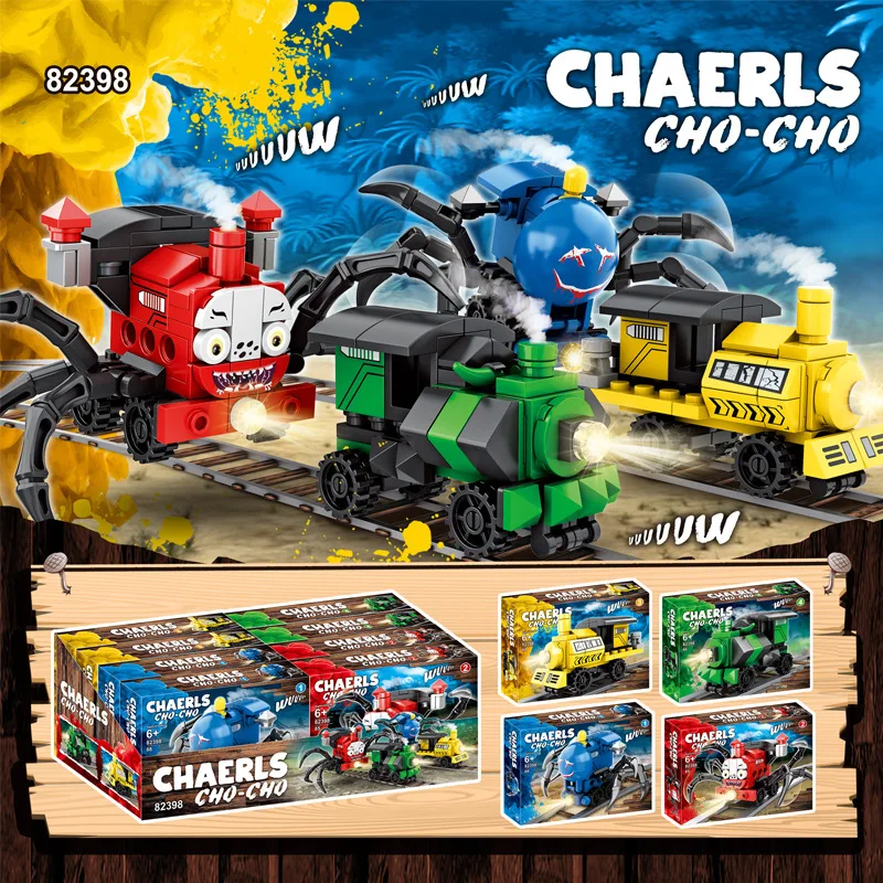 New ChooChoo Charles Horrors Game Building Blocks Demonic Spider Train Animal Monster Figures Bricks MOC Toys For Children Gifts