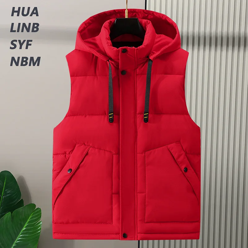 2023 Men's Autumn and Winter New Fashion Warm Keeping Cotton Vest Thick down Cotton Vest