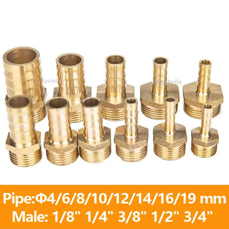 Brass Pipe Fitting 4mm 6mm 8mm 10mm 12mm 19mm Hose Barb Tail 1/8