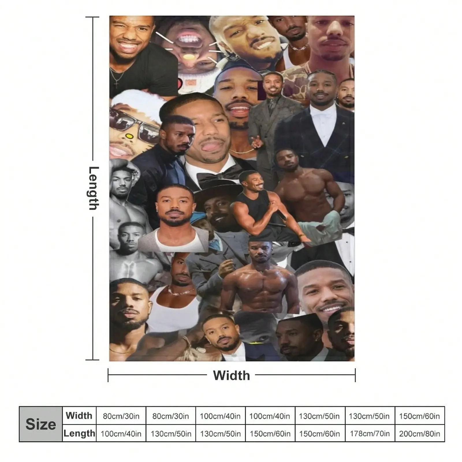 Customize 1PC Michael B Jordan Character Printed Flannel Blanket - Wrinkle-Resistant, Durable, Bedroom Suitable, Ideal for Dormi view 3