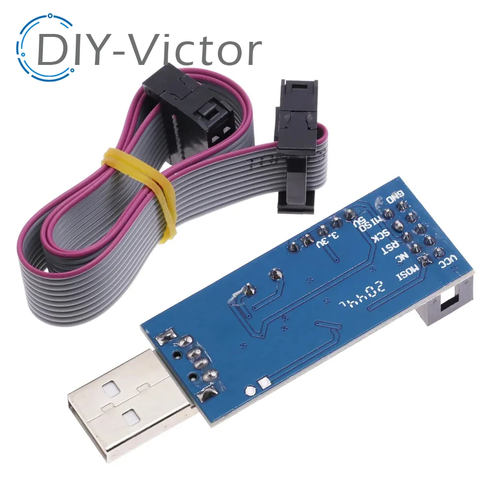 1 Set 10Pin إلى 6 Pin لوح مهايئ + USBASP USBISP AVR مبرمج USB ATMEGA8 ATMEGA128 عتيني/CAN/PWM 10Pin سلك وحدة