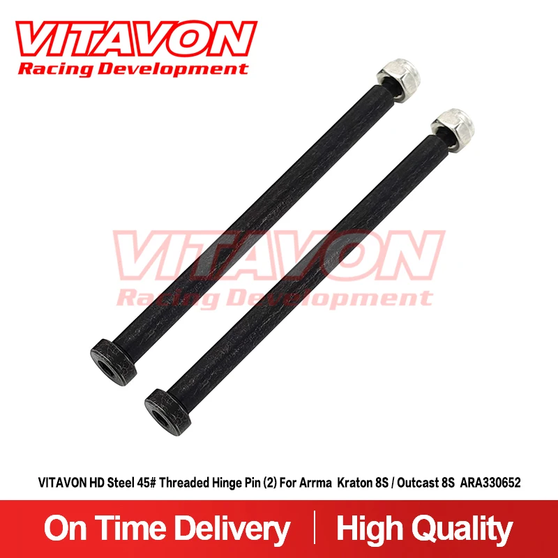VITAVON HD Steel 45# Threaded Hinge Pin(2) For Arrma Kraton 8S/Outcast 8S