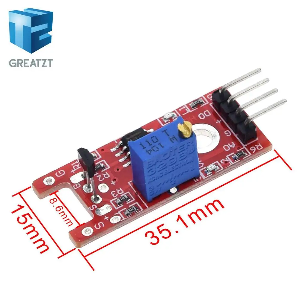 GREATZT Smart Electronics 4pin KY-024 Linear Magnetic Hall Switches Speed Counting Sensor Module for arduino DIY Kit