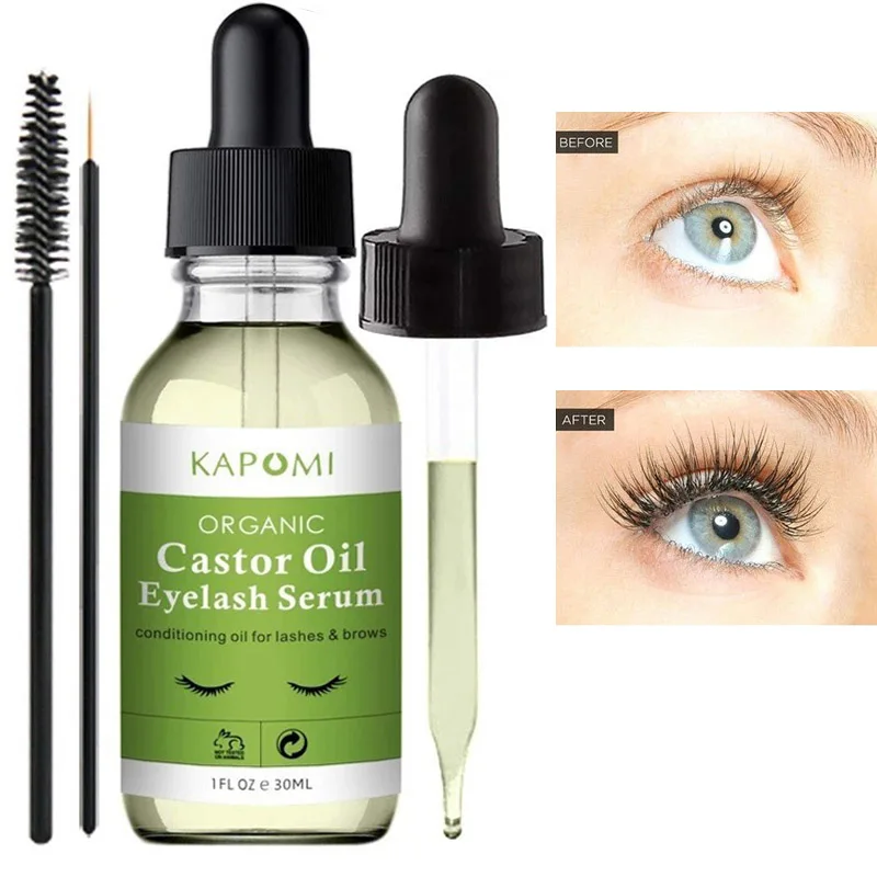 

Kapomi Natural Castor Oil Eyelash Firm Serum Hair Treatment Eyebrow Rapid Growth Liquid Essential Oil Makeup Eyelash Enhancer