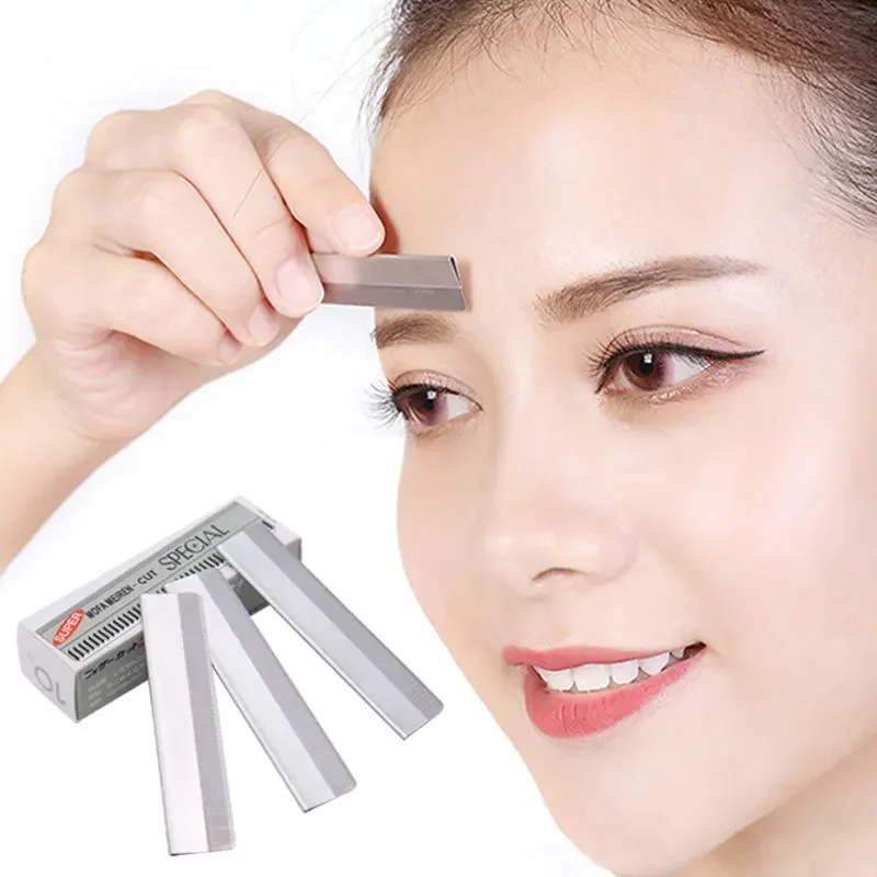 10-1000Pc Eyebrow Trimmer Hair Remover Stainless Steel Women Razor For Eyebrows Face Shaver Hair Removal Knife Salon Makeup Tool
