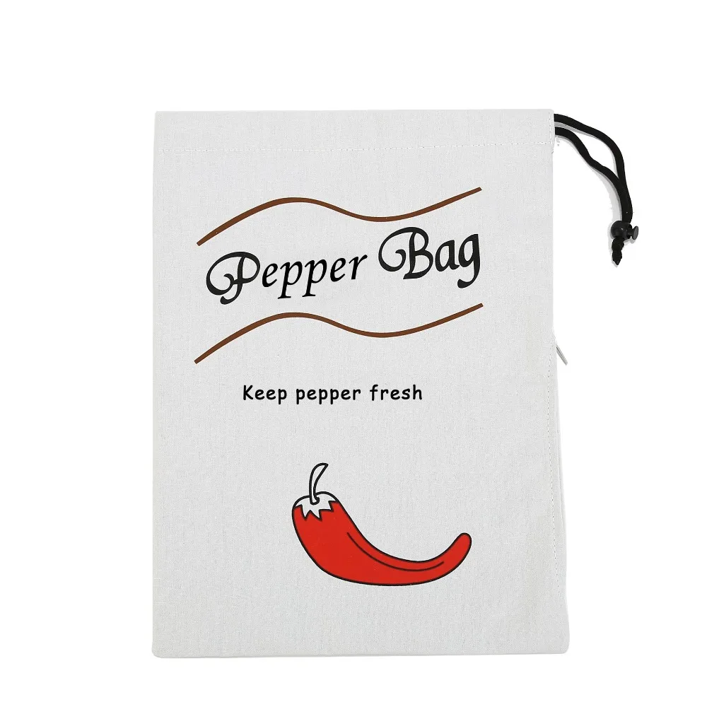 Drawstring Design Onion Potatoes Storage Bag with Side Zipper Canvas Vegetable Storage Bag Breathable Light-Blocking