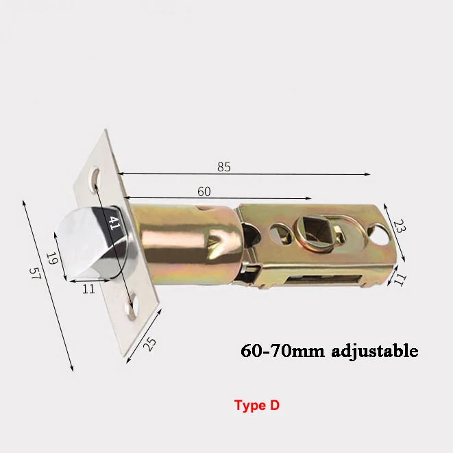 60mm or 50mm or 70mm or 45mm or 60 to 70 Adjustable Single Latch For Knob Lock Anti-theft