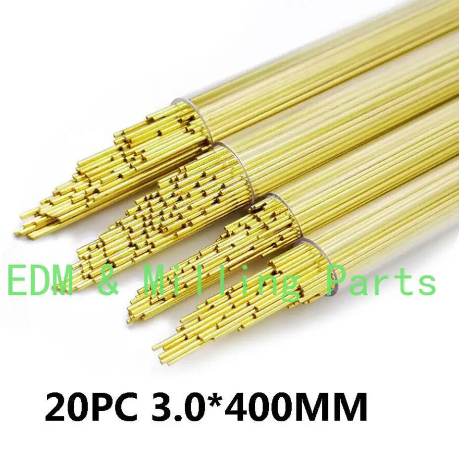 

20PCS CNC EDM Drilling Machine Brass Electrode Single-Channel Tube 3.0MM X 400MM For Drilling Machine Mill Part