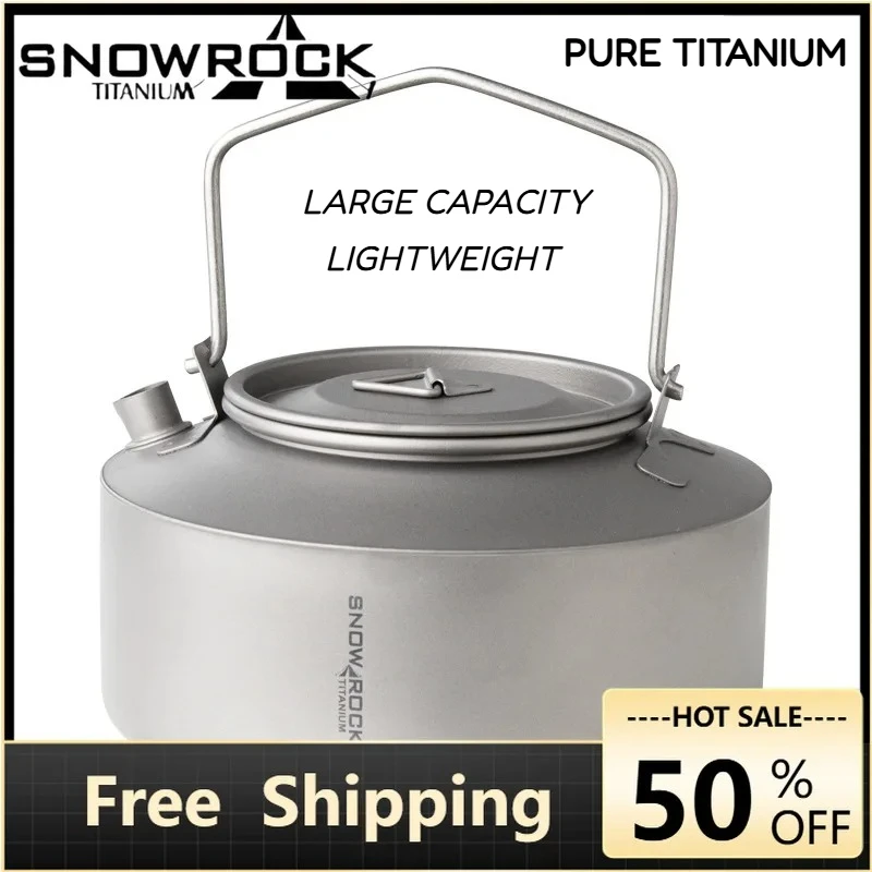 

SNOWROCK Outdoor Camping Water Cooking Kettle Titanium Kettle Tea Coffee Pot Picnic Cooking Kettle Ultralight Camping Supplies