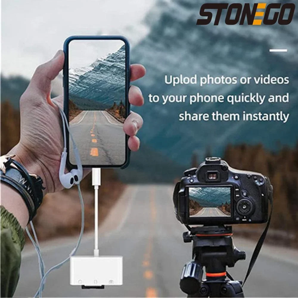 STONEGO Multifunction 3-in-1 SD/TF Card Reader OTG Adapter 2.0/3.0 Port Compatible for MacBook Pro Laptop PC Camera Mobile Phone