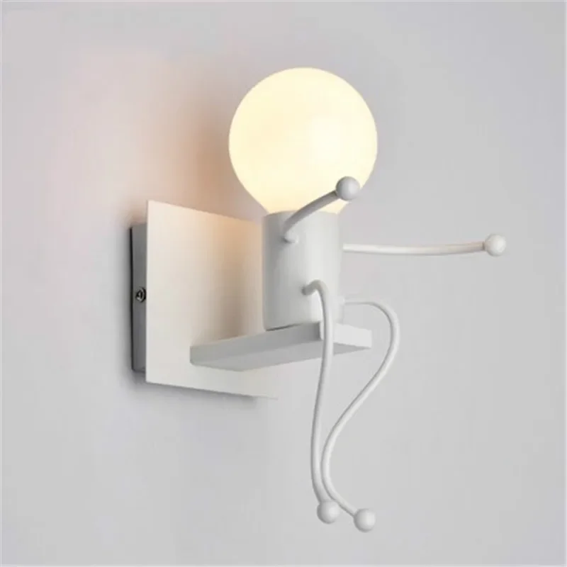 European style creative personality LED bedside lamp modern simple bedroom aisle stairs corridor children iron wall