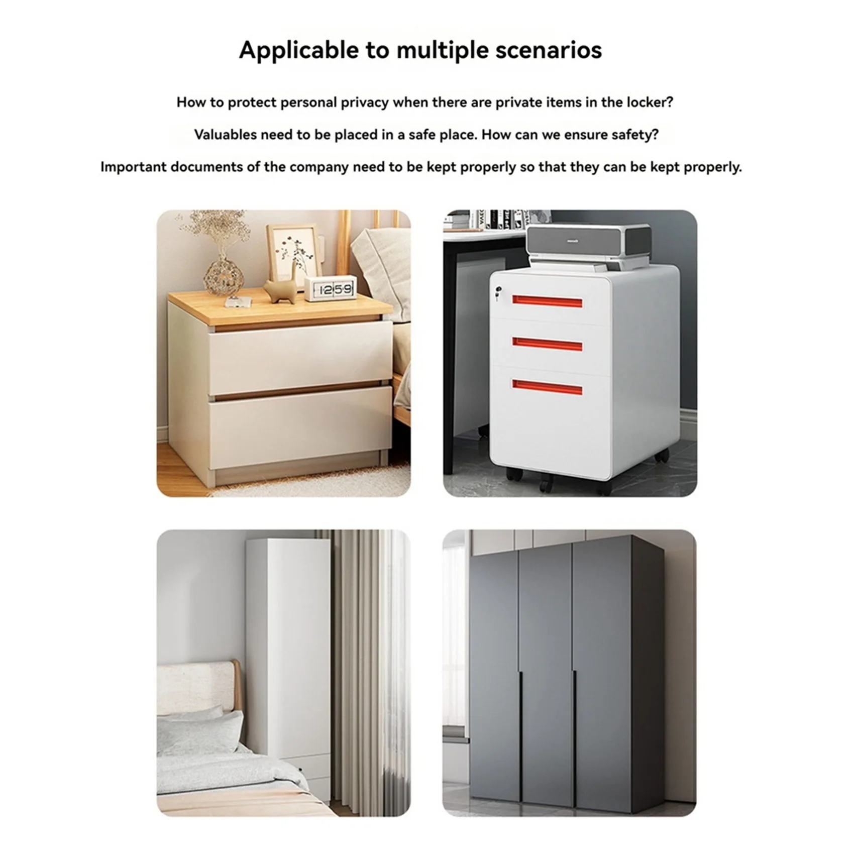 

【NEWLY】2X Biometric Fingerprint Lock White Smart Drawer Lock Keyless Fingerprint Security Furniture Door Lock