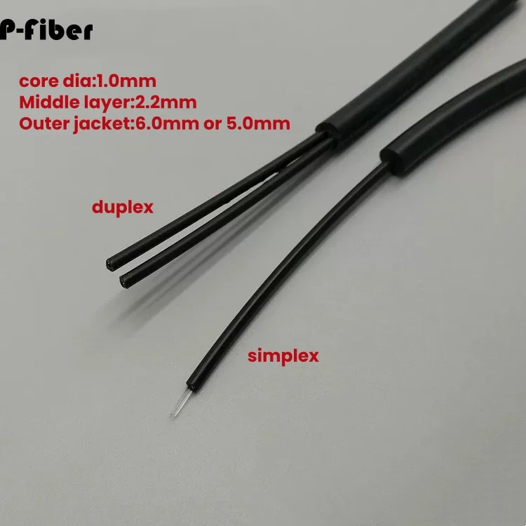 

Plastic Fiber Optic Cable 1.0mm*2.2mm 6mm 5mm Jacket Thickened POF Mit subi shi 20m