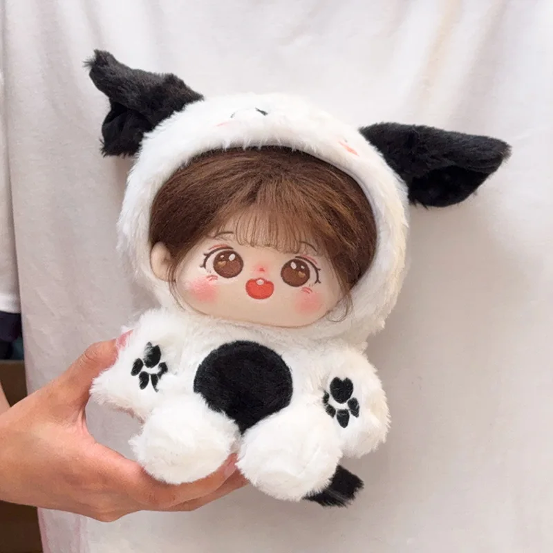 20cm Baumwoll-Puppenkleidungsset Niedliche Tier-Serie Kapuzen-Hasenfell-Overall Q-Version Löwe Bär Dinosaurier Katze Schwein Hai Outfits – Detail 15