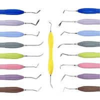 Espátula de relleno de resina Dental, restauración estética, espátula de relleno de resina compuesta, cuchillo, mango de silicona, herramienta de dentista