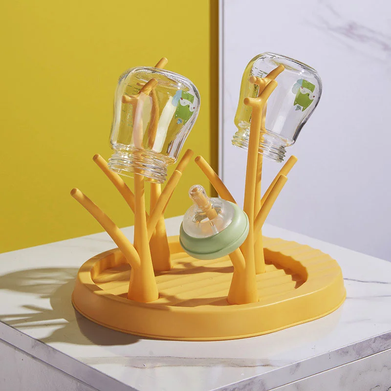 Baby Bottle Holder Detachable Baby Bottle Drying Rack Cute Tree Shape Cleaning Dryer Drainer Storage Rack Baby Accessories