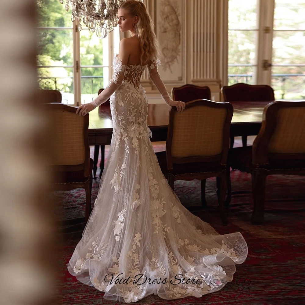Exquisite Customized Handmade Flower Robe de mariée Temperament Mermaid Sweetheart Wedding Dress Dreamy Organza Bridal Gowns