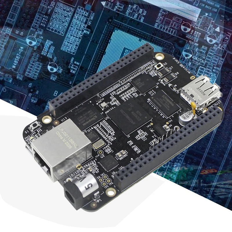 สำหรับ BeagleBone BB สีดำ AM3358ฝังตัว512MB DDR3 + 4GB eMMC Flash BB Black Ai Linux ARM Development BOARD + สาย USB