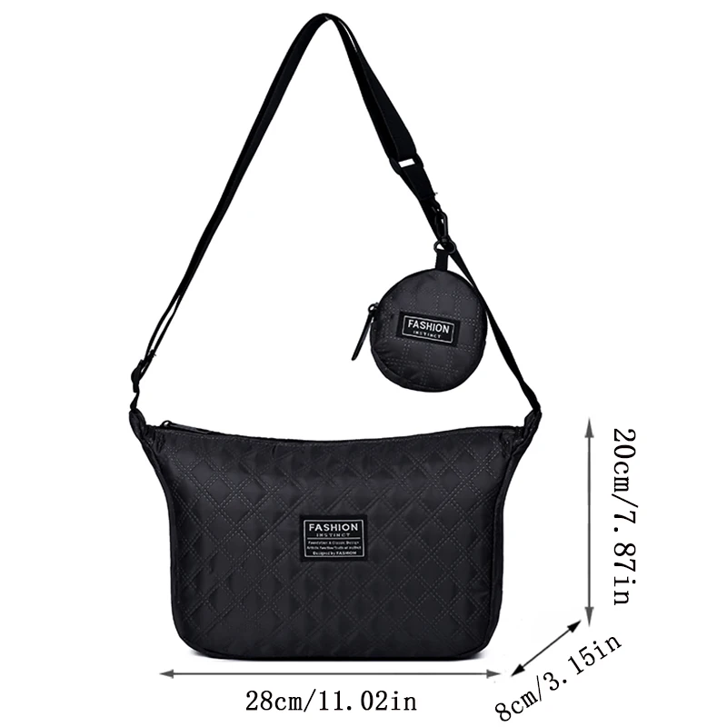 Chic Multi-Color Quilted Shoulder Bag with Pouch Adjustable Strap Lightweight for Daily Outings Casual Stylish Functional Bag