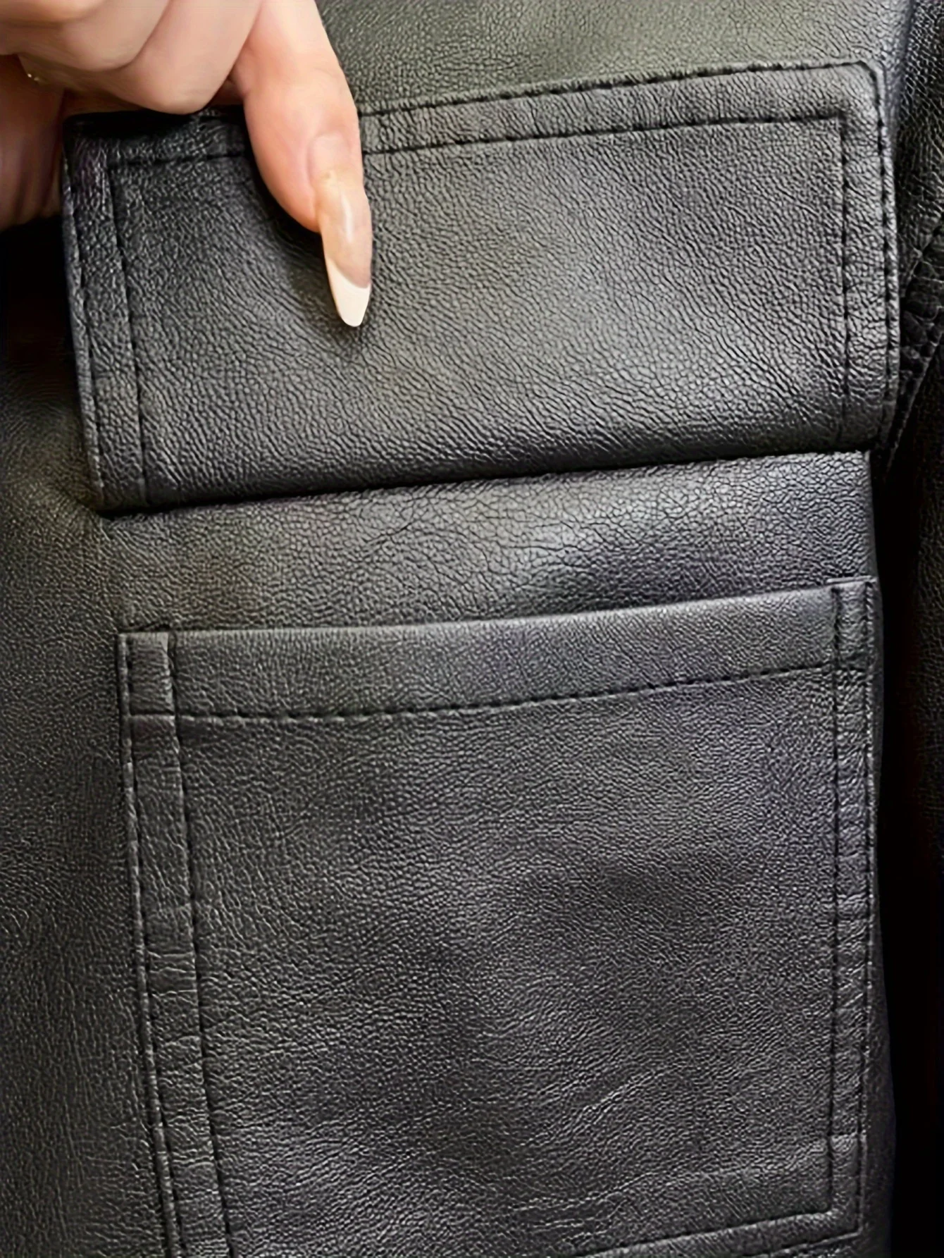 New Style Women Pu Leather Motorcycle Jacket Faux Punk Zipper Outwear