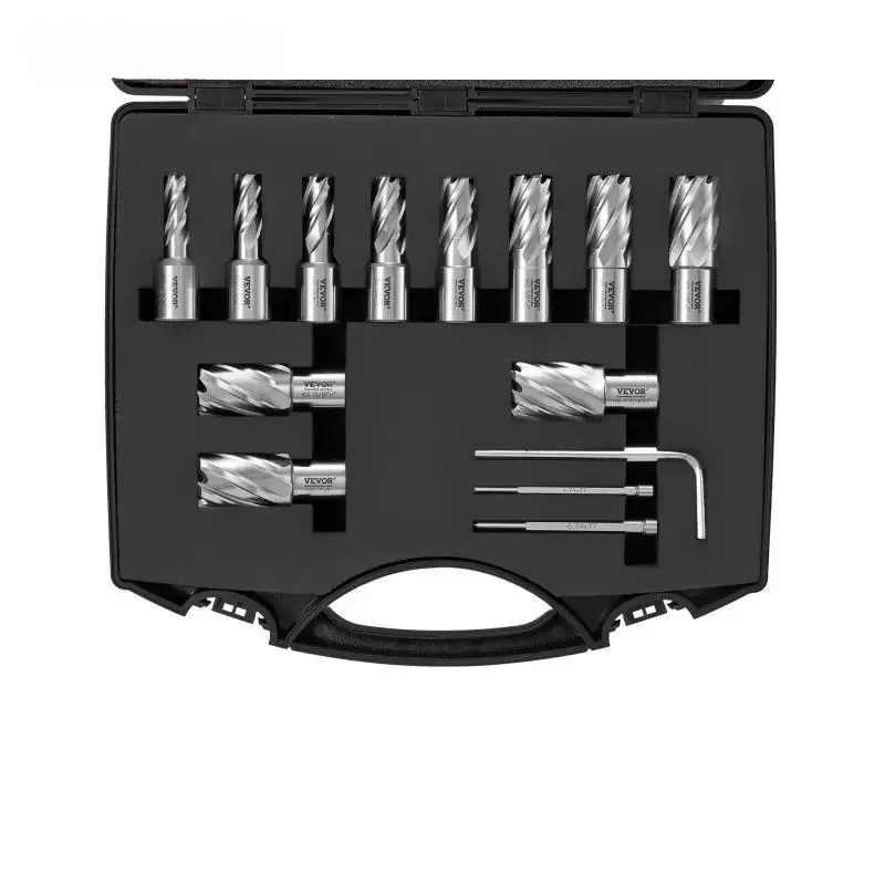 Набор кольцевых фрез, 6 шт., 13 шт., сверла с сварочным хвостовиком, глубина резки 1–2 дюйма для использования с магнитными сверлами