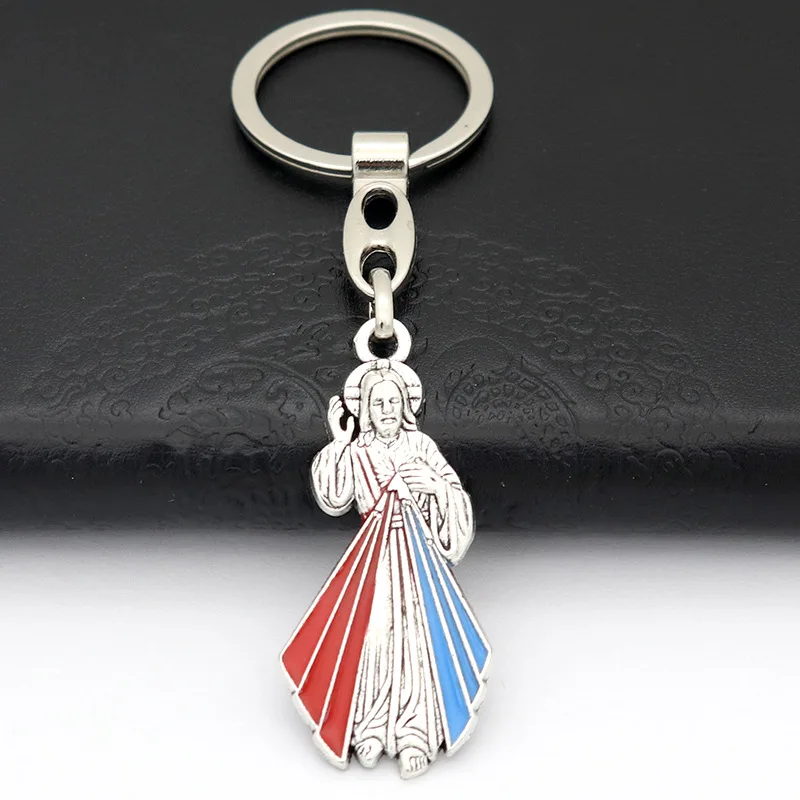 Catholic Christian Jesus Retro Mercy Father Enamel Craft Jewelry Necklace Pendant Keychain Pendant Key Chain Wholesale