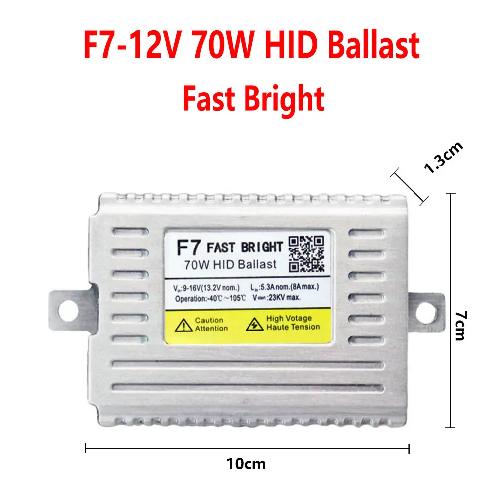 DLT F7 Fast Bright Ballast Xenon 70W HID Kit 4300K 6000K H7 H1 H11 HB3 HB4 D2H Xenon 70W HID Bulb 12V Car Headlight Kit