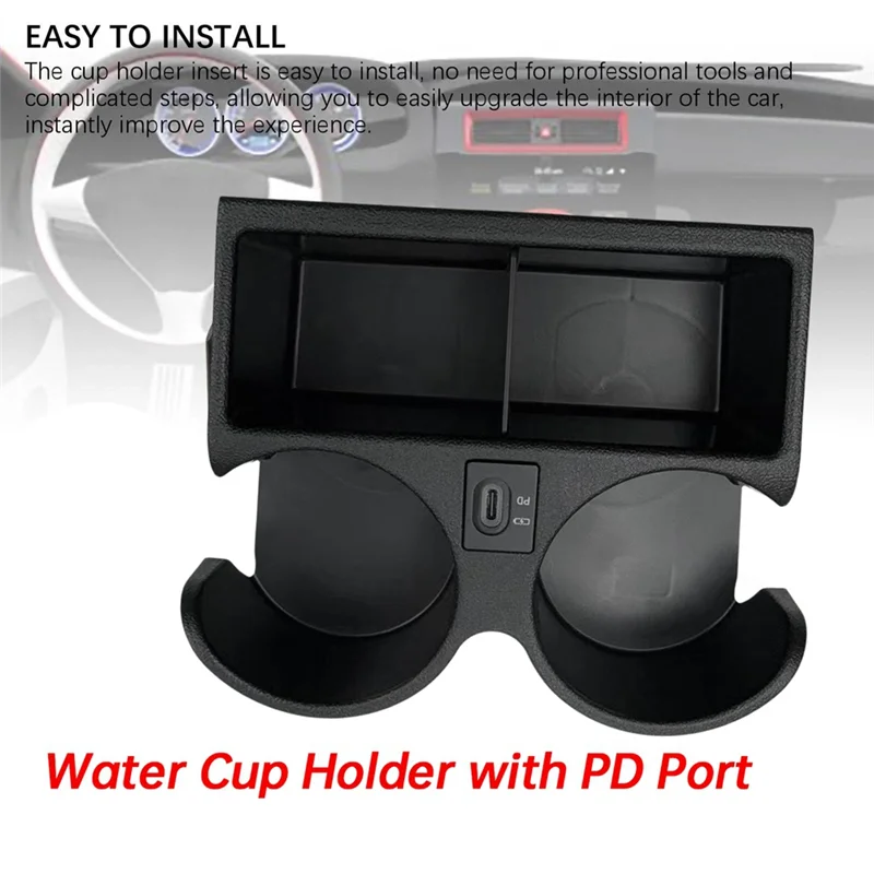 A51K-لنيسان باترول Y61 1997-2016 حامل أكواب الماء للسيارة مع منفذ PD FYE727068 & FYE727069 حامل أكواب الشراب البلاستيكية المقاومة للحرارة