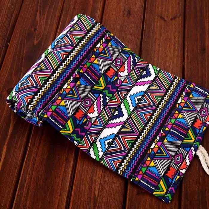 72 Holes Roll Colored Kawaii Pencil Case School Supplies Art Pen Bag Student Cute Large Pencil Cases Pen Bag Stationery