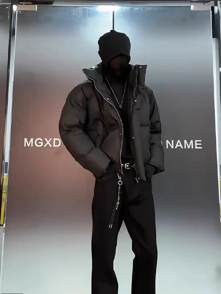 

Теплый хлопковый тюнет, мужское зимнее пальто с капюшоном и воротником-стойкой, Sli, молодежная модная термобелье с подставкой