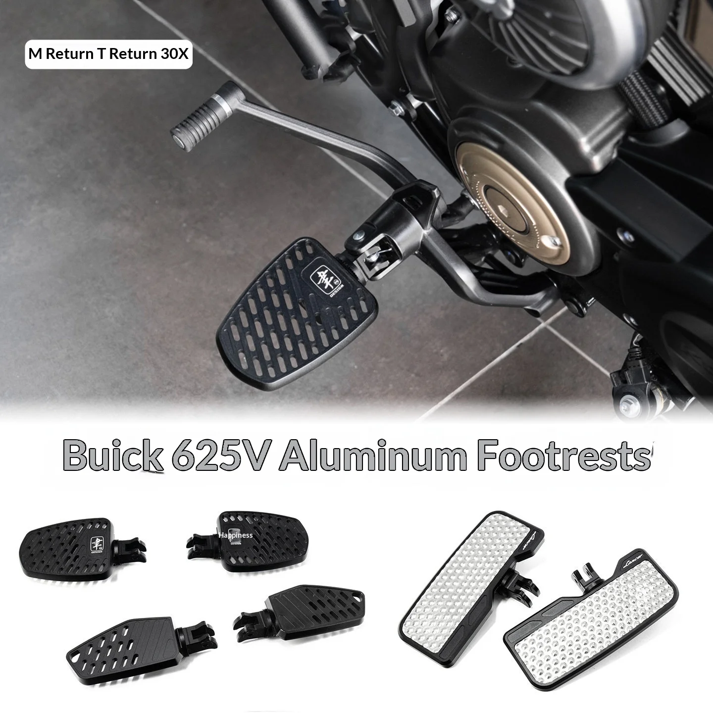 【Premium】For KOVE 625V modification: Larger front and rear footrests, aluminum alloy anti-slip front footrest accessory