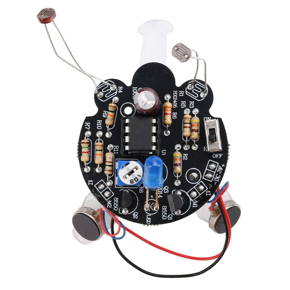 1 Set Light-Sensitive Mobile Robot DIY Kit Firefly DIY Parts Tail Breathing Light Fun Electronic Spare Parts