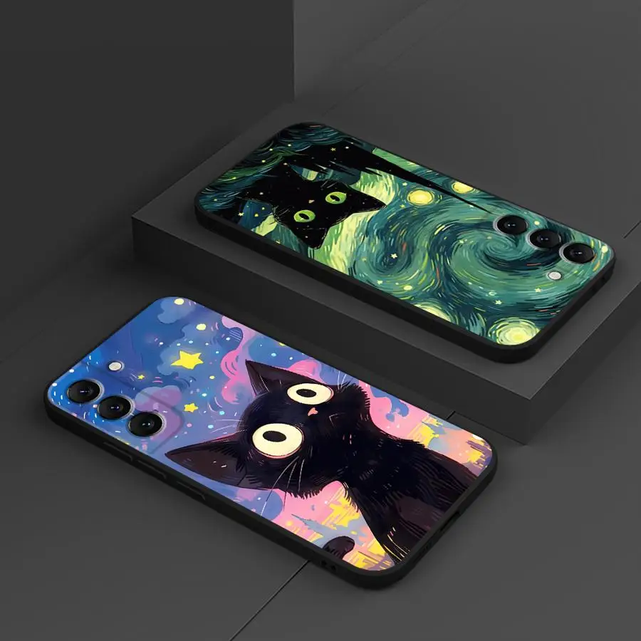 삼성 갤럭시 아트 귀여운 고양이 전화 케이스, 럭셔리 커버, A10, A10e, A10s, A20, A20s, A04s, A30, A02, A40, A02s, A03, A05s, A06