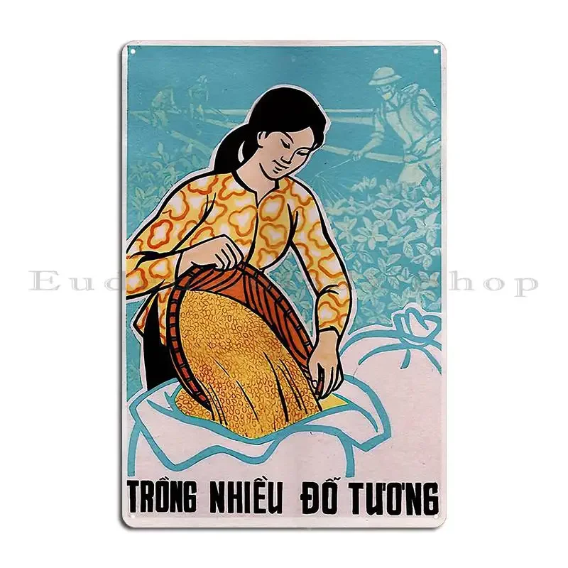 Vietnamese Poster Plant Lots Of Soybean Metal Plaque Custom Pub Mural Club Living Room Customize Tin Sign Poster
