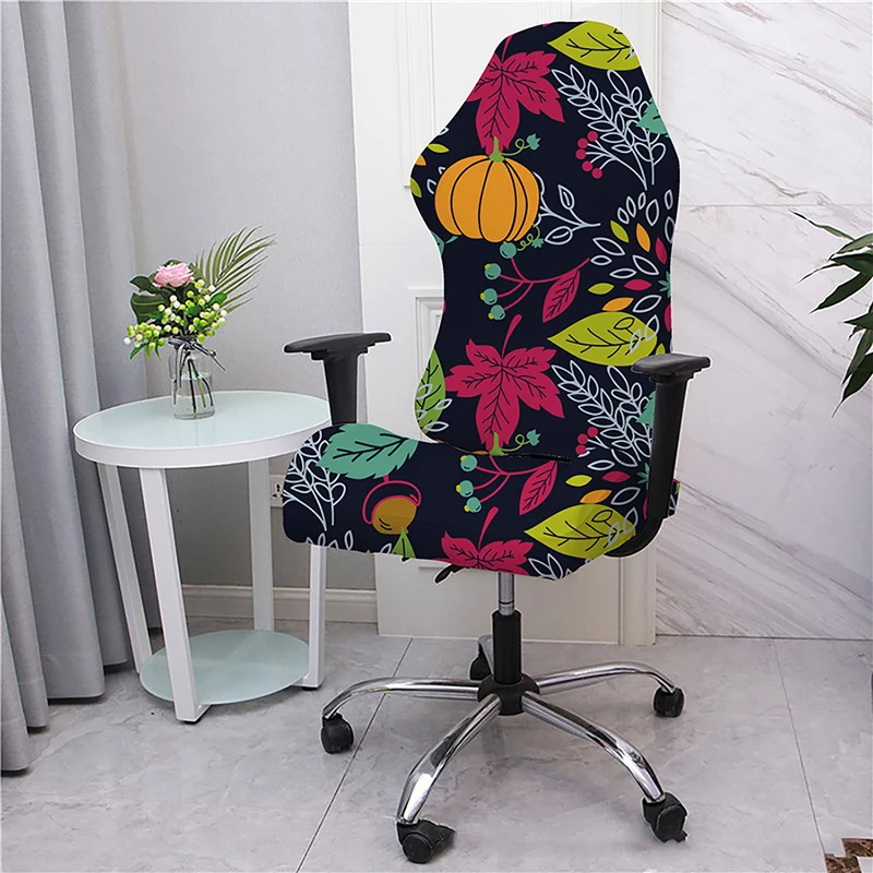 Stretch Gaming Chair Cover Halloween Pumpkin Printed Office Swivel Chair Covers Universal Internet Bar Computer Chair Cover