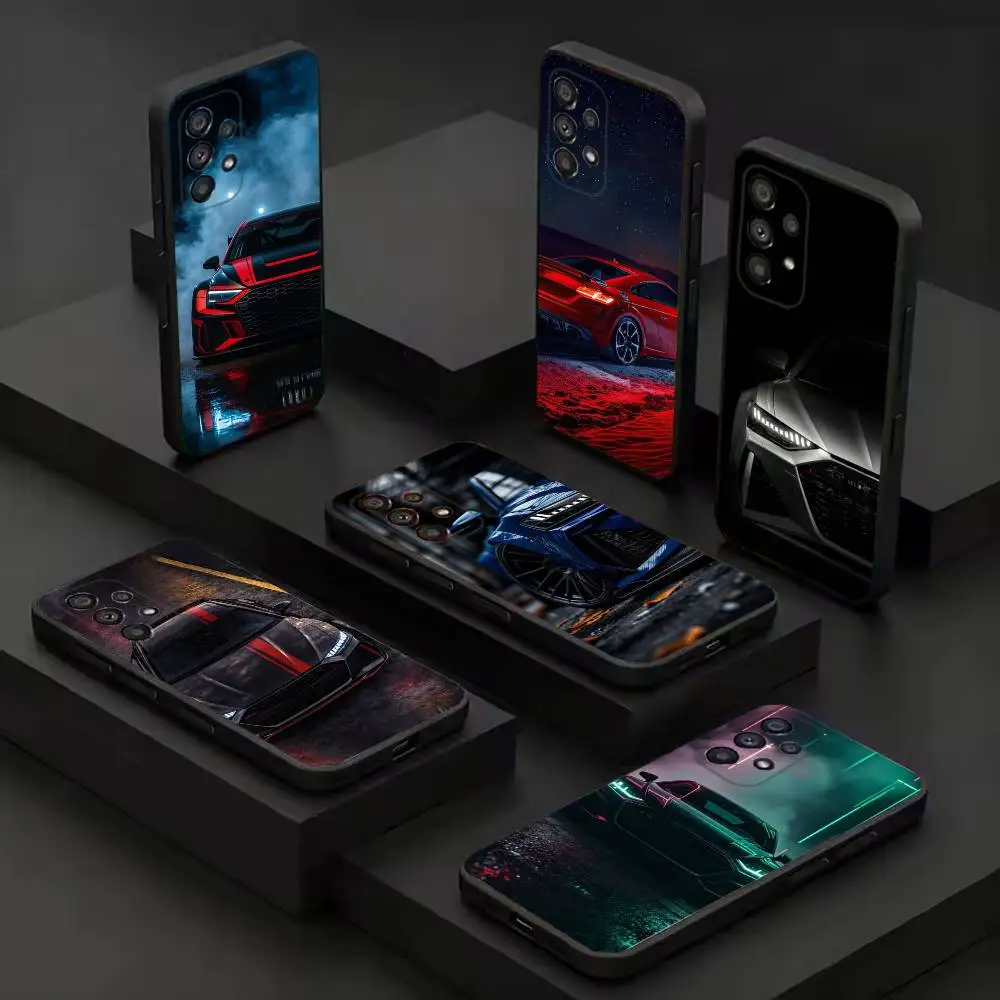 Sports Car Phone Case For Samsung S 9,10,21,30,22,23,24,25,26,Ultra,Plus,Lite,FE,4,5G Black Soft Case
