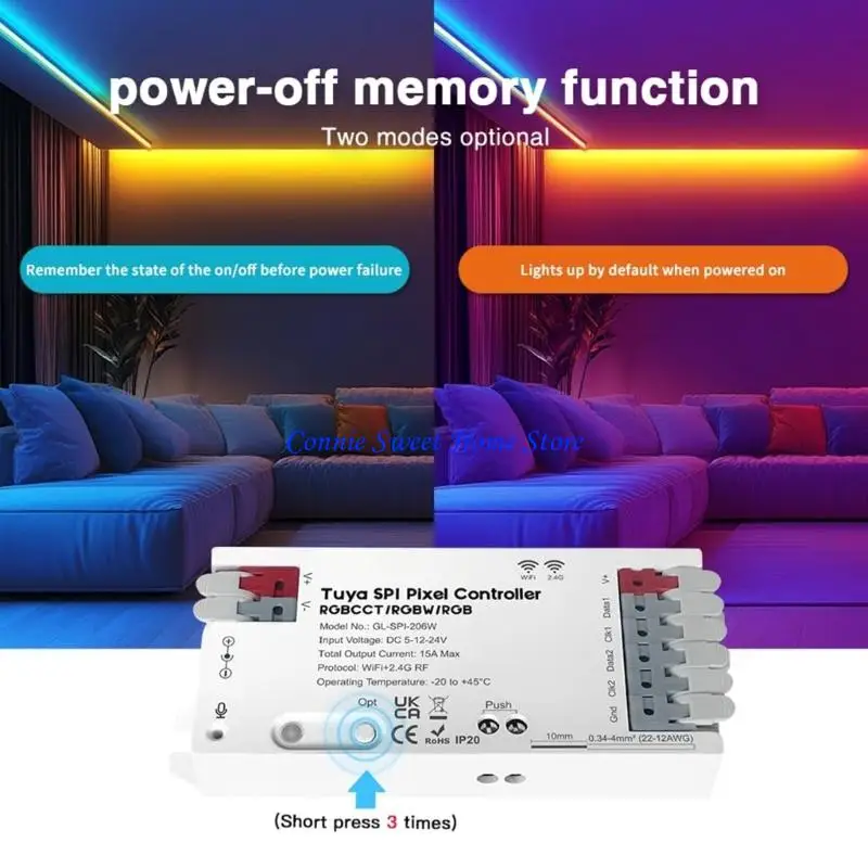 

Программируемые контроллеры светодиодных лент LXAF с голосовым управлением более чем 40 активными эффектами