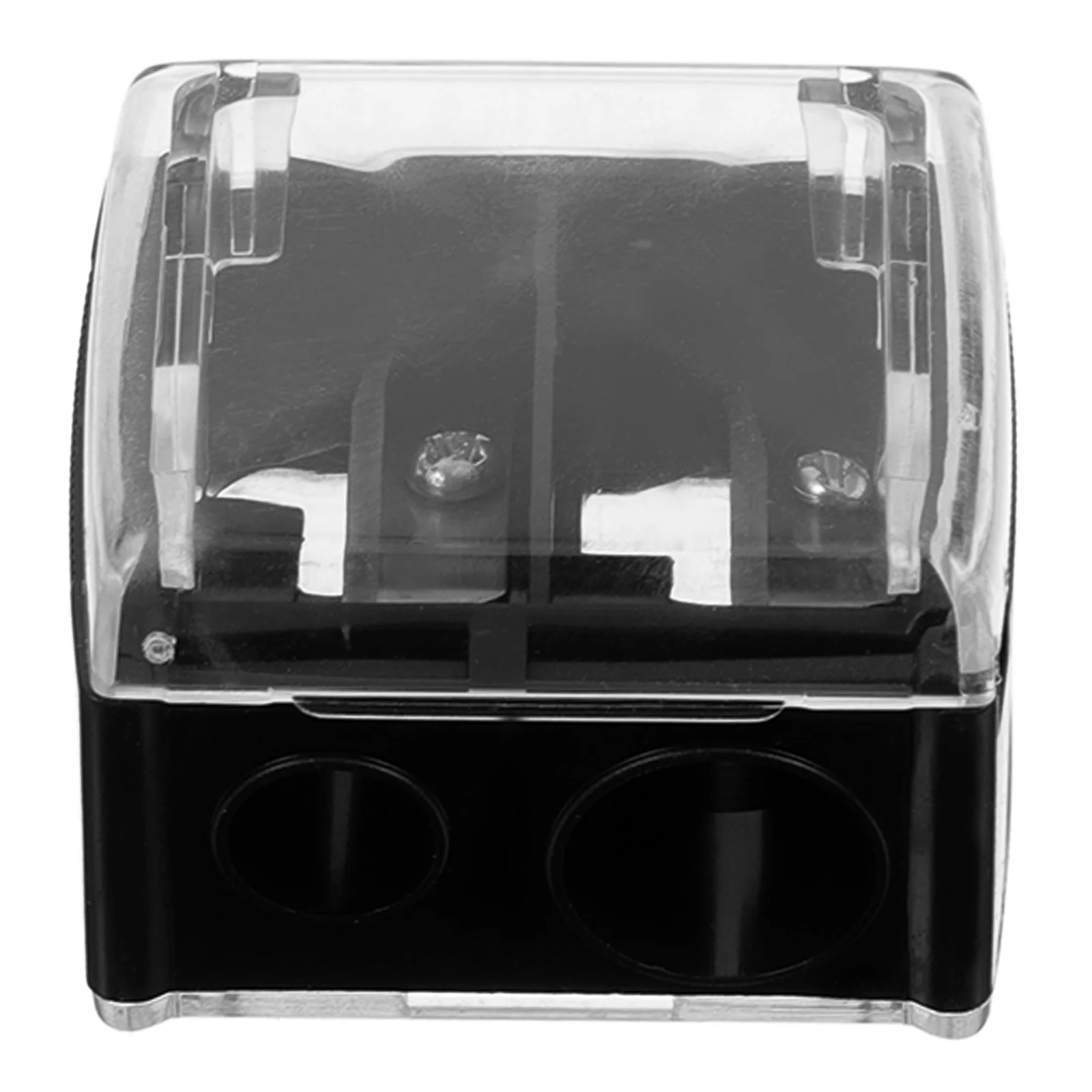 

1pc Double Hole Pencil Sharpener Pencil Sharpener for Eyebrow Lip Liner Eyeliner(Black) sharpener for eyebrow pen