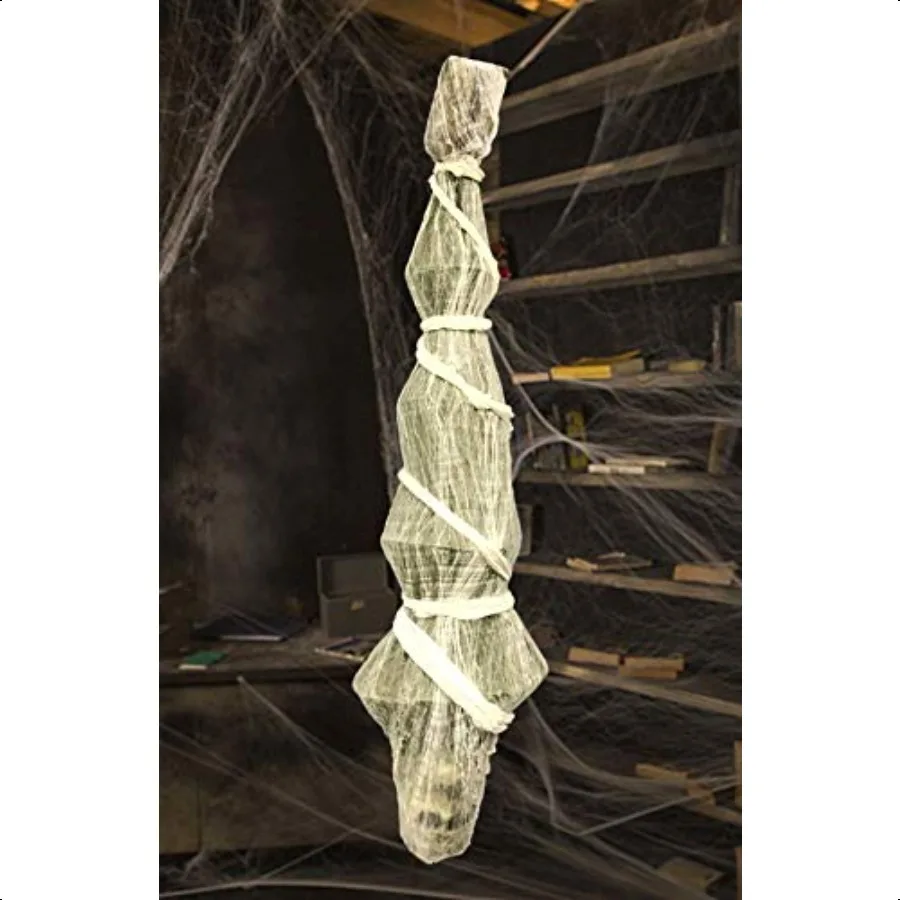 

Halloween Decorations Outdoor 70 Inch Hanging Corpses Props Scary Skeleton Body Inside Spider Web Halloween Yard Indoor Outdoor