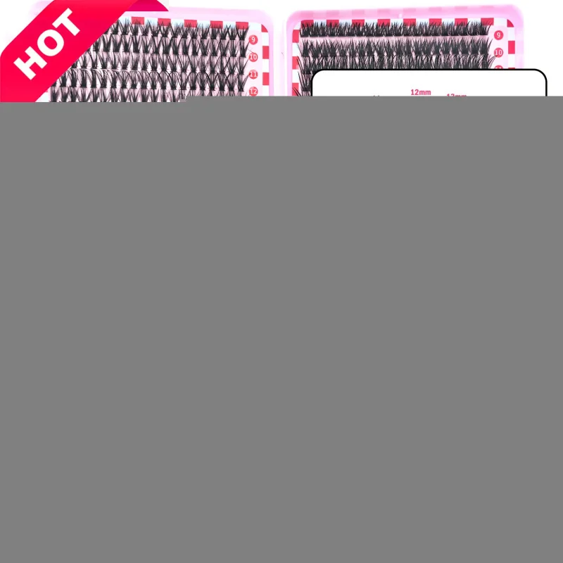 Kit de extensão de cílios densos com cola, cílios postiços de grande capacidade, inclui pinças e pincel, olhos naturais grossos