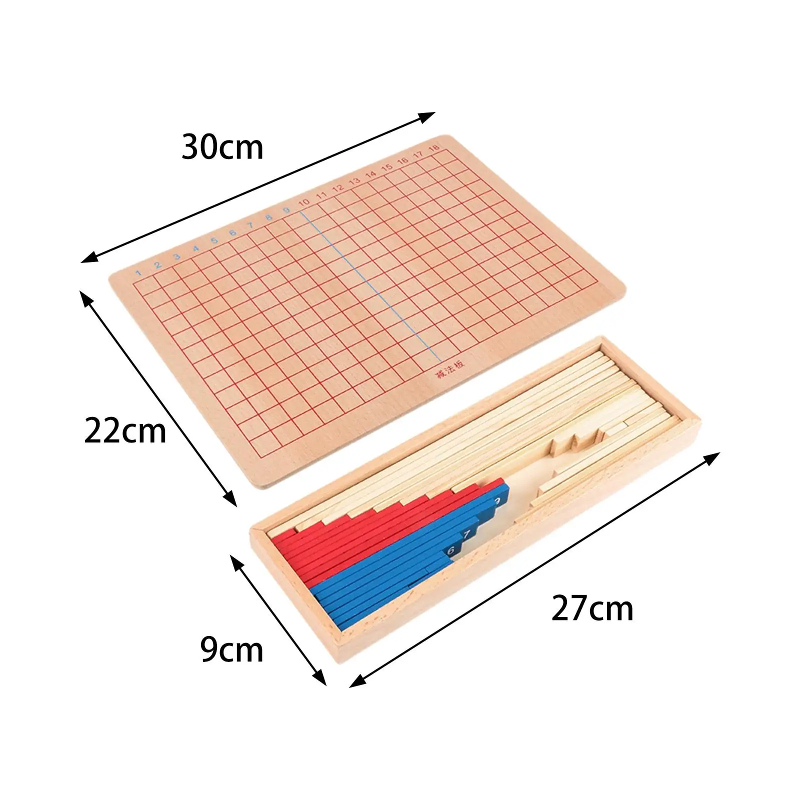 Montessori Math Board Early Learning Educational Teaching Tools Wooden Number Development Board for Kids Toddlers
