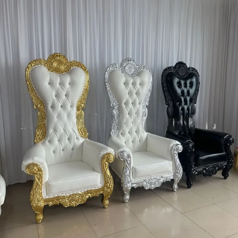 Factory direct sales European neoclassical high back chair king chair KTV hotel aisle decorative chair wedding bride and groom