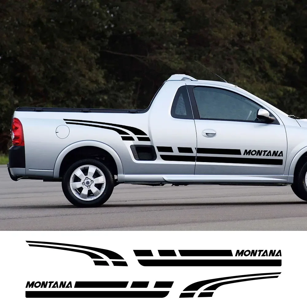 Car Stickers Pickup Door Side Decals For Chevrolet Montana 2003-2010 Truck Vinyl Film Custom Decor Cover Auto Tuning Accessories