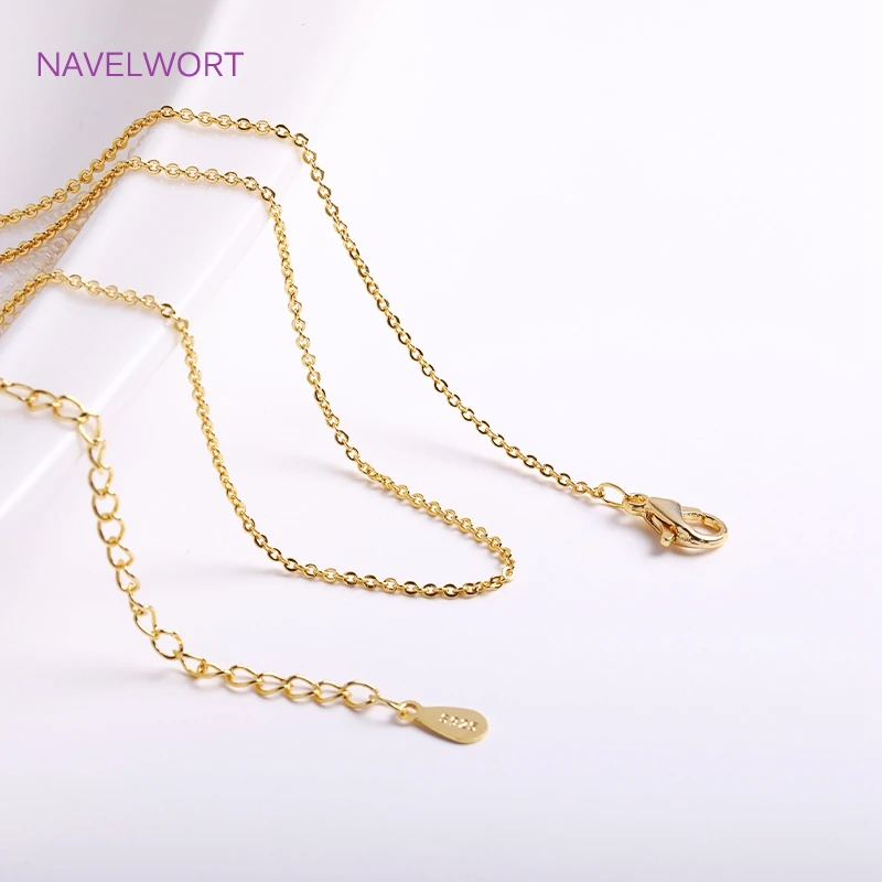 Wholesale 18K Gold Plated Lip Chain O Chain For Necklace Making Supplies,Brass Lobster Clasp Cable Chain For Jewelry Making