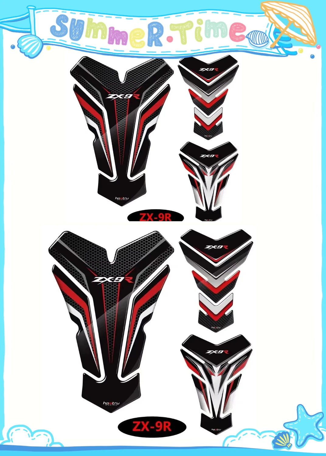 

Motorcycle Accessories For KAWASAKI ZX9R ZX9RR ZX-9R ZX9 R Tankpad Sticker 3D Tank Pad Stickers Oil Gas Protector Cover