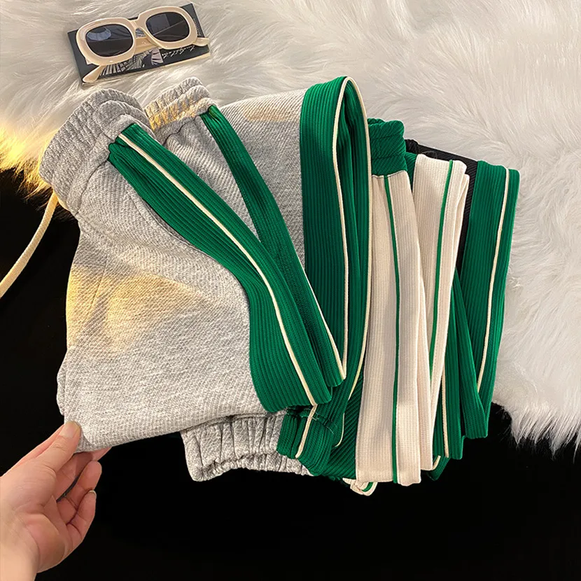 

Мужские повседневные спортивные брюки прямого кроя, весенне-осенние тонкие брюки с боковыми полосками, свободные брюки Harlan, молодежные модные трендовые брюки Sle