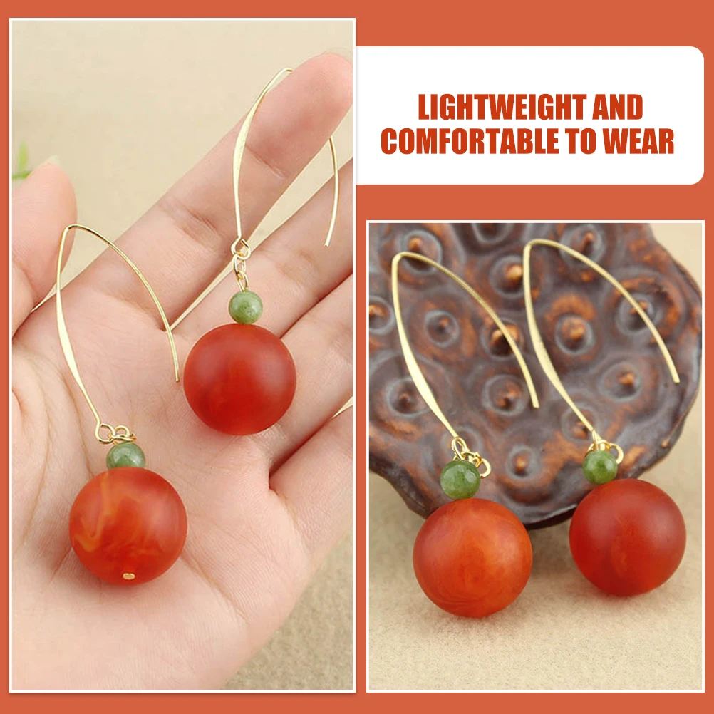 

1 Pairwomen Dangle Earrings Pendant Drop Ball Hook Ear Jewelries Lightweight Fashion Aesthetic Statement Earrings For Teen Girls