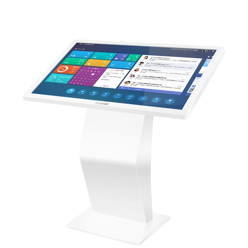 Base per schermo informativo touch orizzontale per chiosco da pavimento con display digitale LCD interattivo all-in-one per richieste