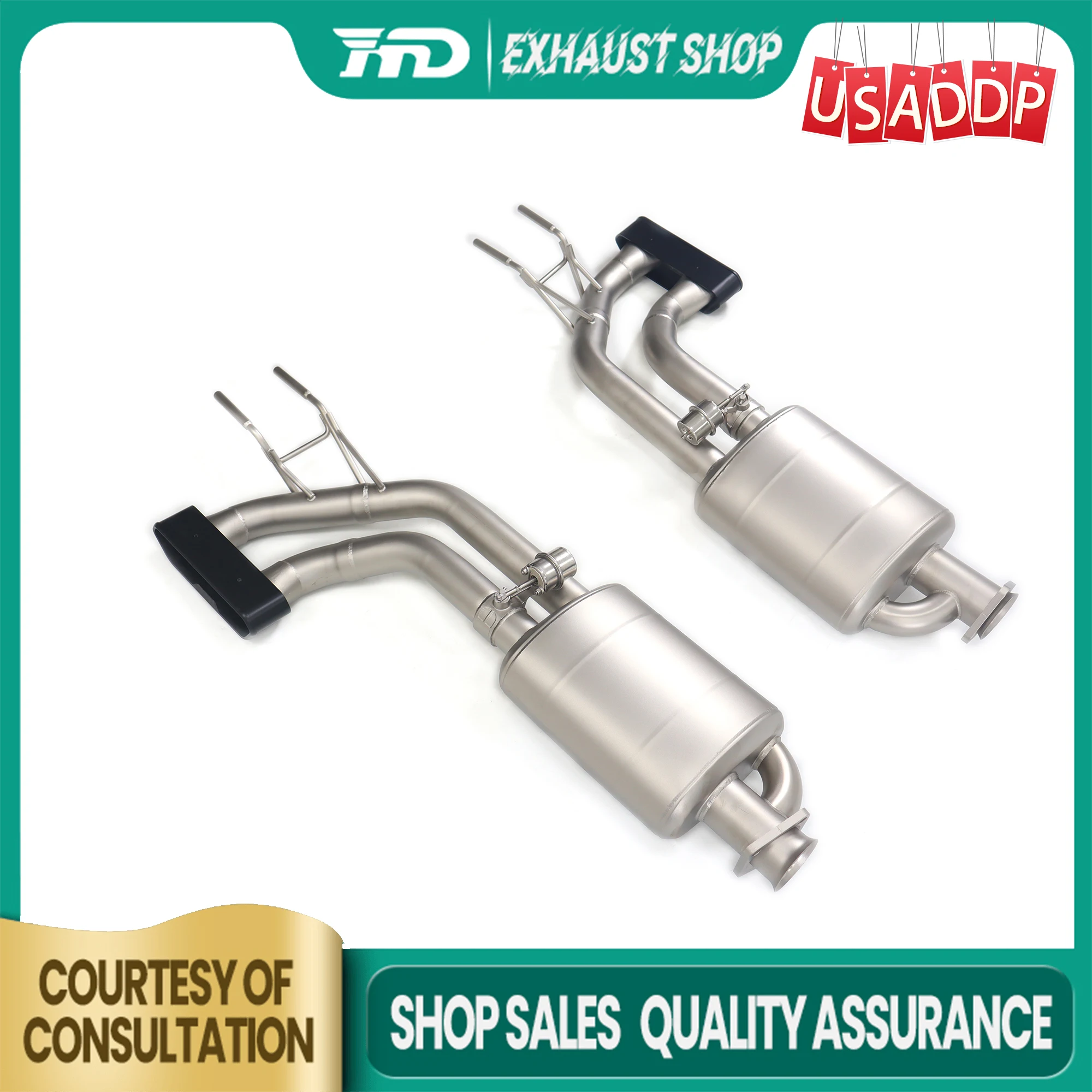 

HMD Exhaust system for Mercedes Benz G63 W463 SS304 Increased power Catback Vacuum valve Muffler Tips